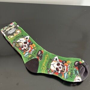 Ed Hardy Green Skull Casual Socks